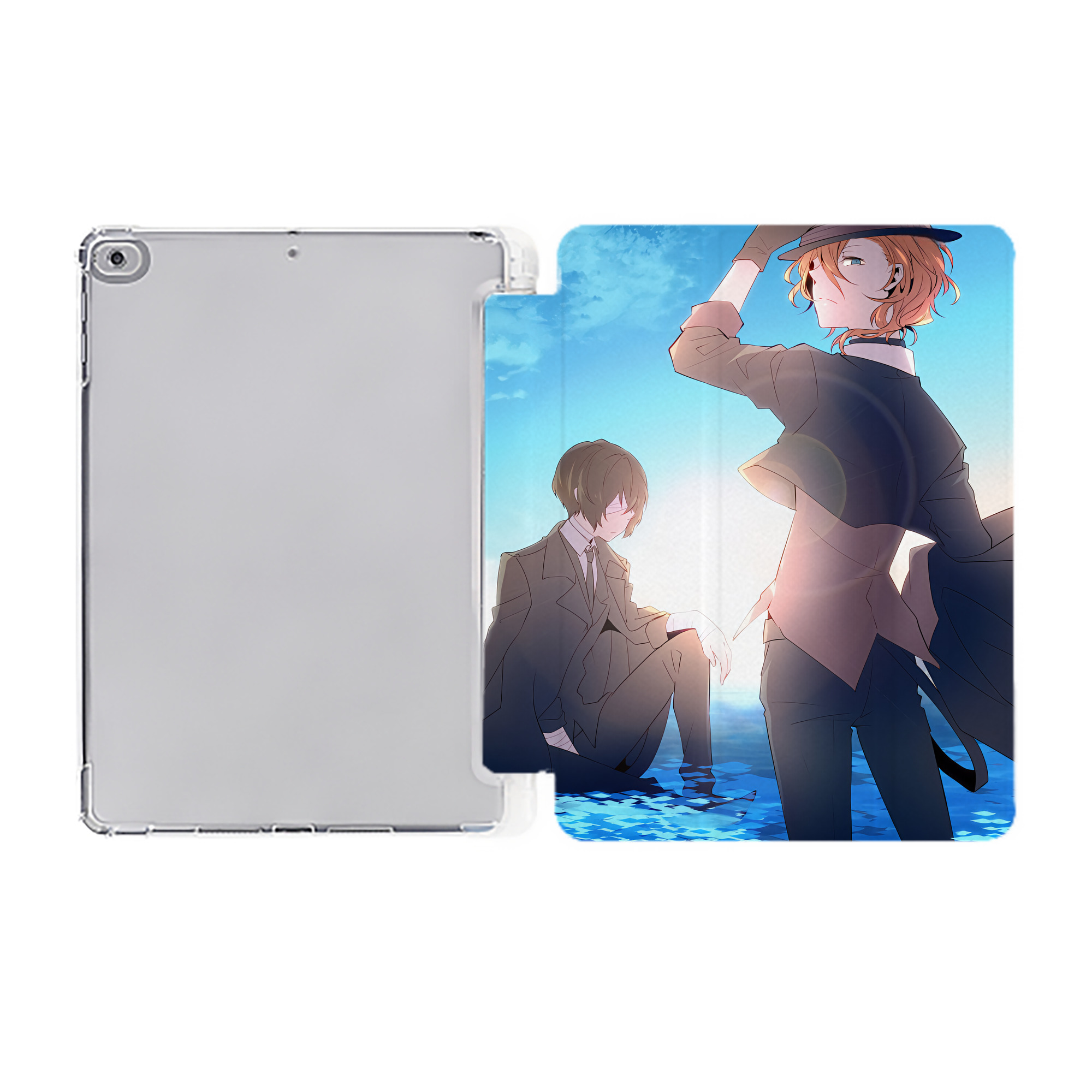 （画像用） 文豪ストレイドッグス Bungo Stray Dogs IPad ケース ペン収納付き 三つ折りスタンド PUレザー×シリコン 対応機種9.5/10.5/10.9インチ